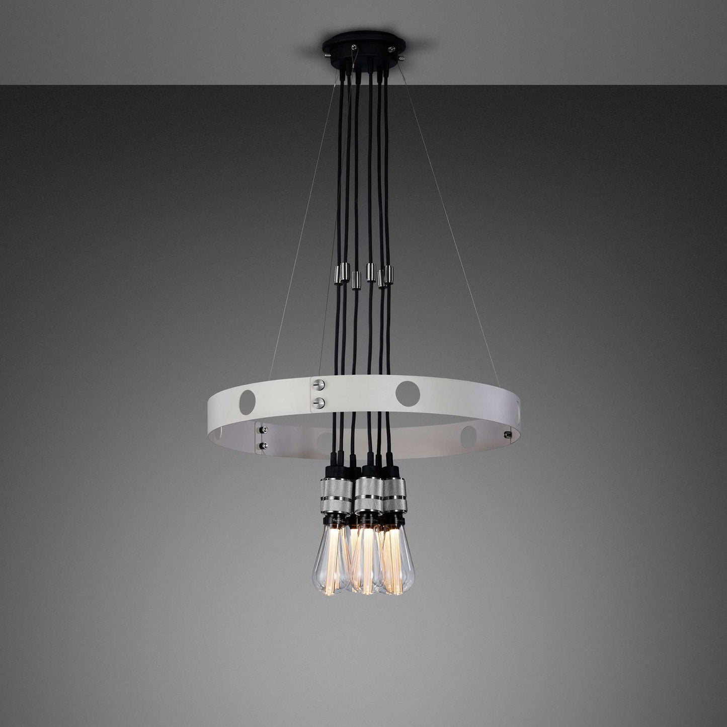 Hero Light Chandelier in Stone/Steel