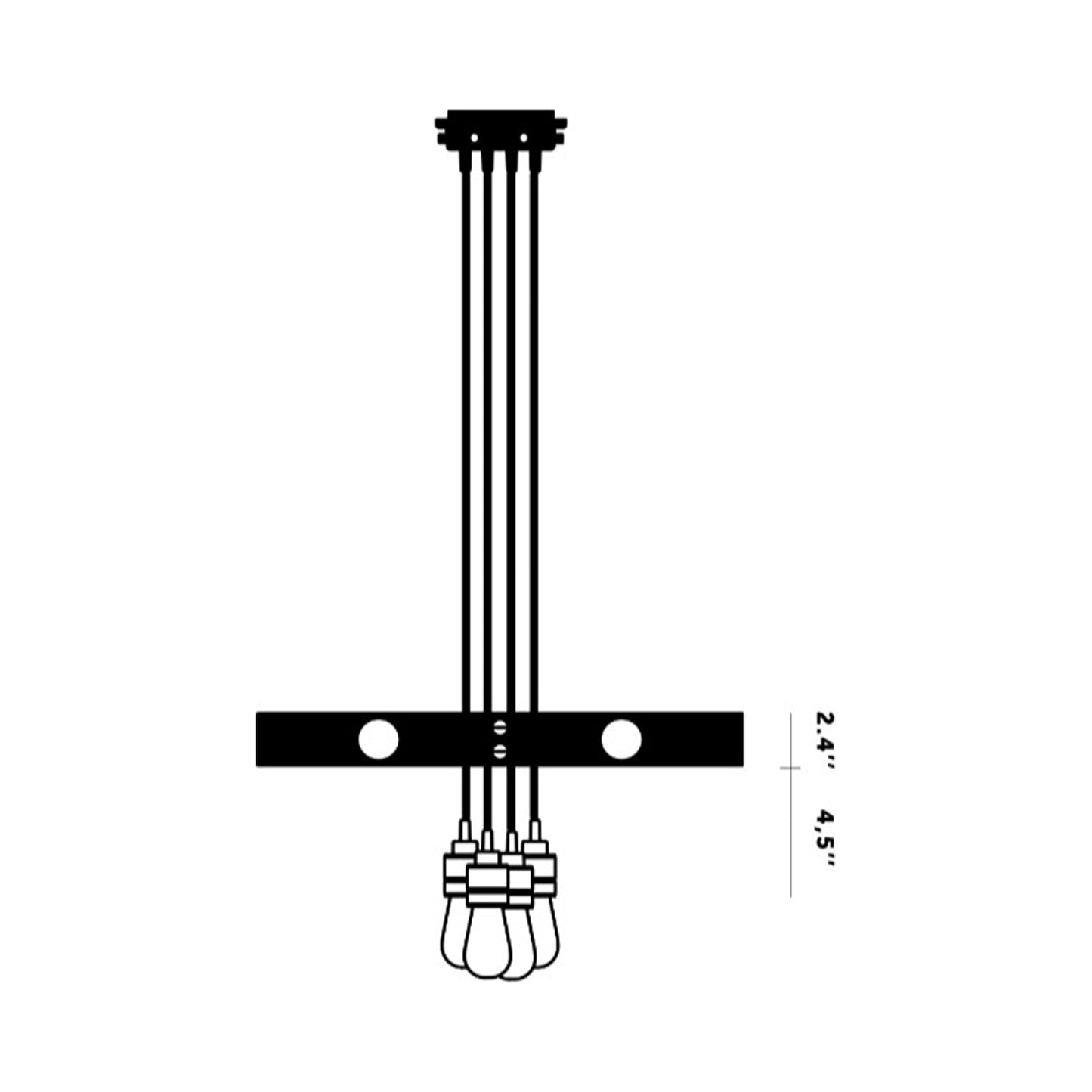 Hero Light Chandelier - line drawing.