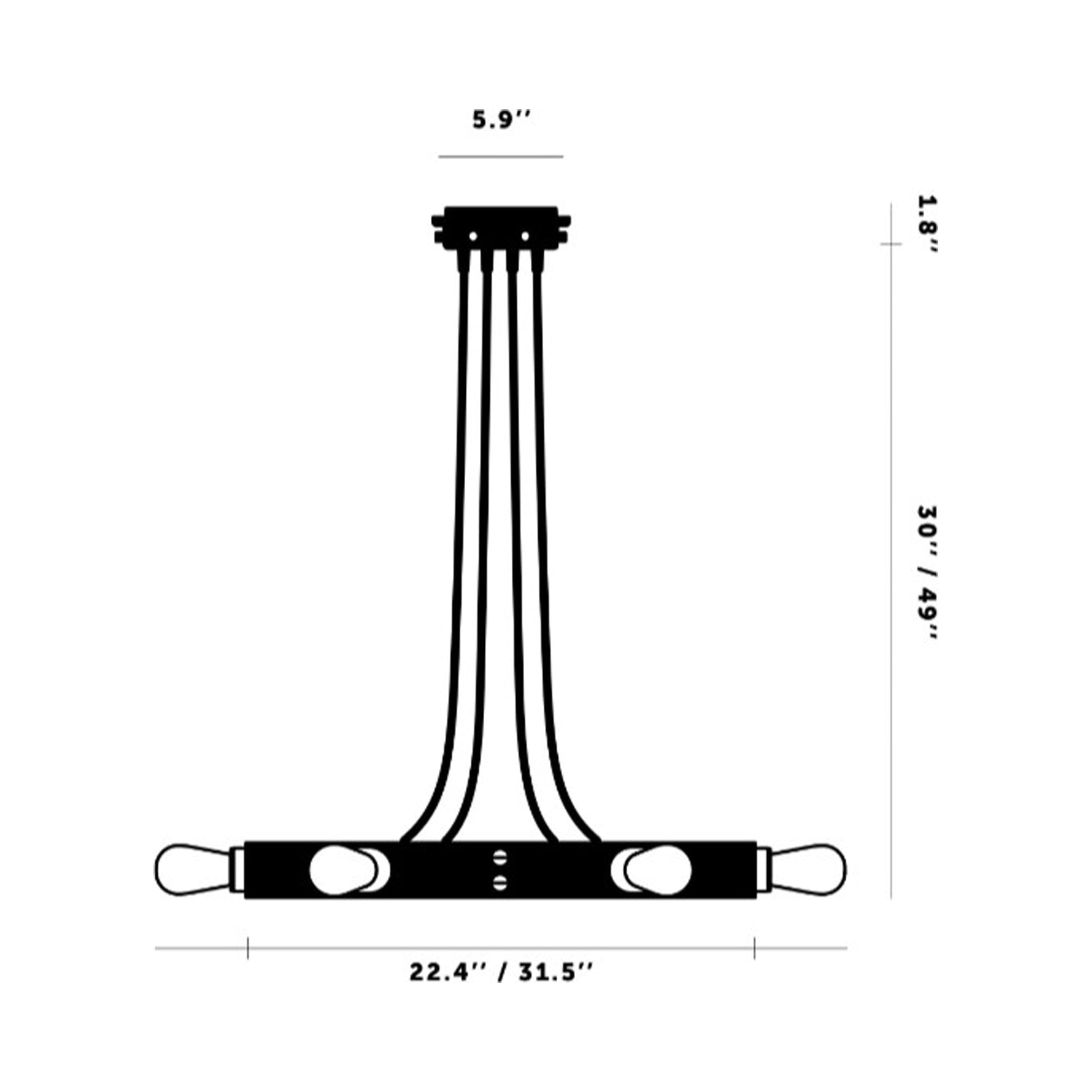 Hero Light Chandelier - line drawing.