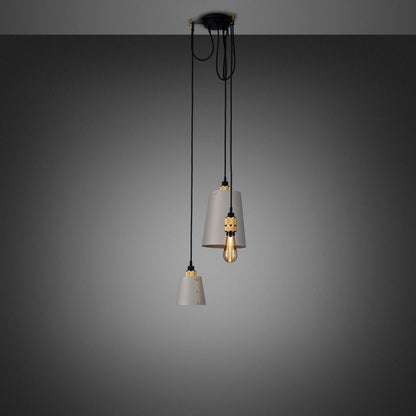 Hooked Mix Multi Light Pendant Light in Stone/Brass (3-Light).