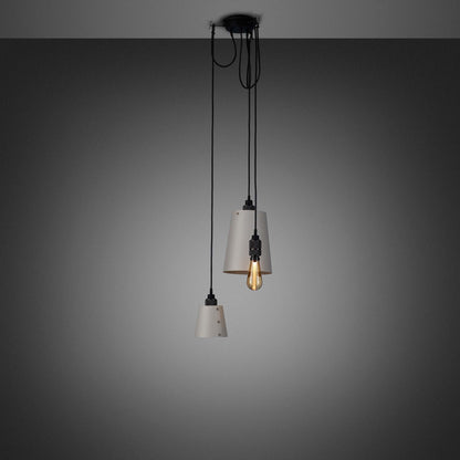 Hooked Mix Multi Light Pendant Light in Stone/Smoked Bronze (3-Light).