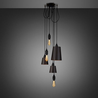 Hooked Mix Multi Light Pendant Light in Graphite/Smoked Bronze (6-Light).