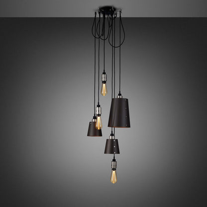 Hooked Mix Multi Light Pendant Light in Graphite/Steel (6-Light).