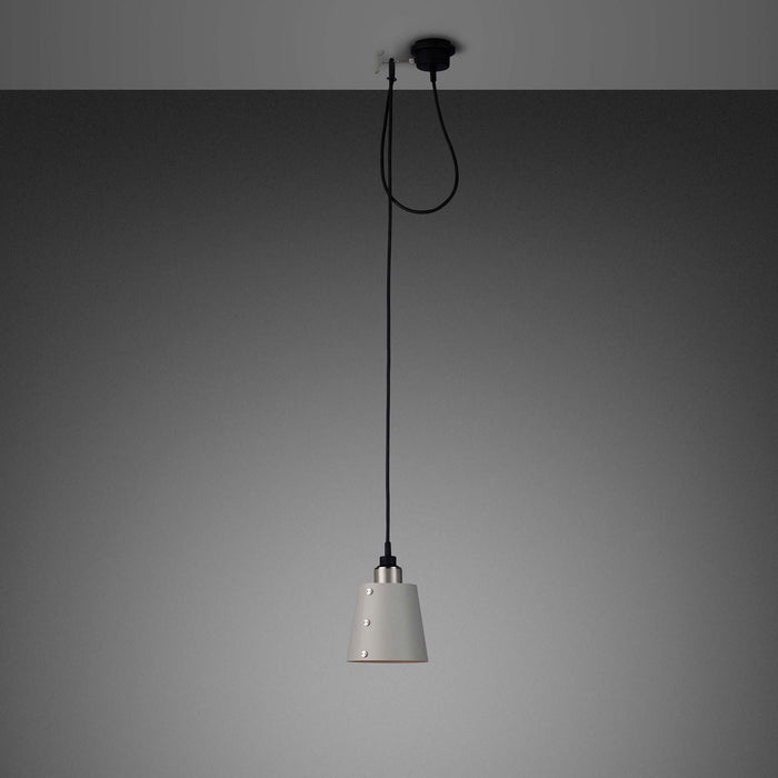 Hooked Pendant Light in Stone/Steel (Small).