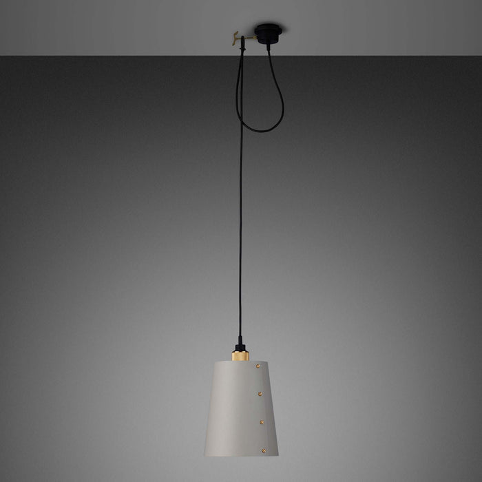 Hooked Pendant Light in Stone/Brass (Large).