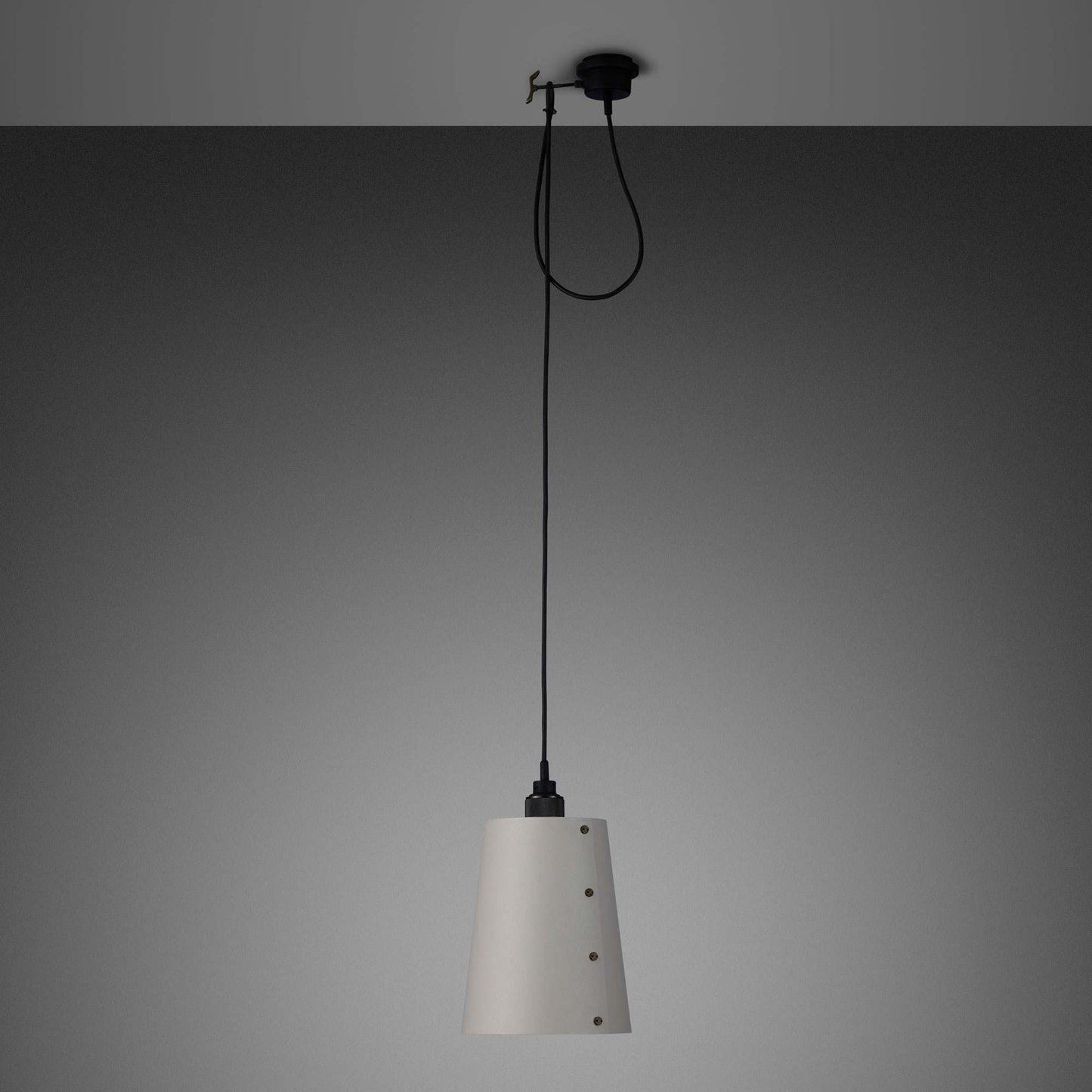 Hooked Pendant Light in Stone/Smoked Bronze (Large).