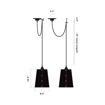 Hooked Pendant Light - line drawing.