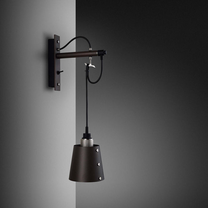 Hooked Wall Light in Graphite/Steel (Small).
