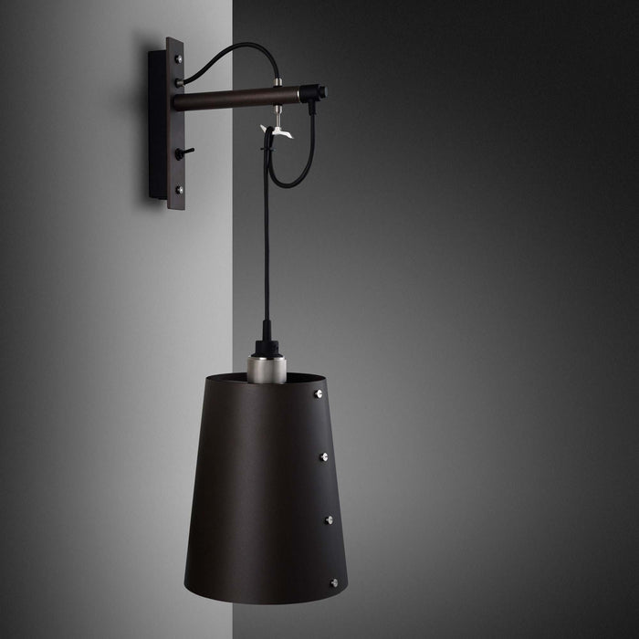 Hooked Wall Light in Graphite/Steel (Large).