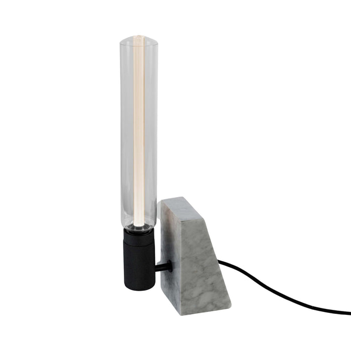 Stoned Table Lamp in Polished White.