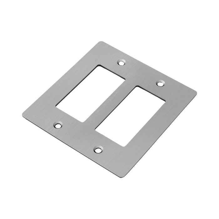 Wall Plate in Steel/Without Logo (2-Gang).