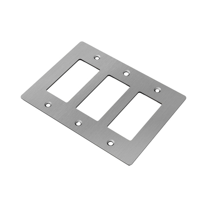 Wall Plate in Steel/Without Logo (3-Gang).