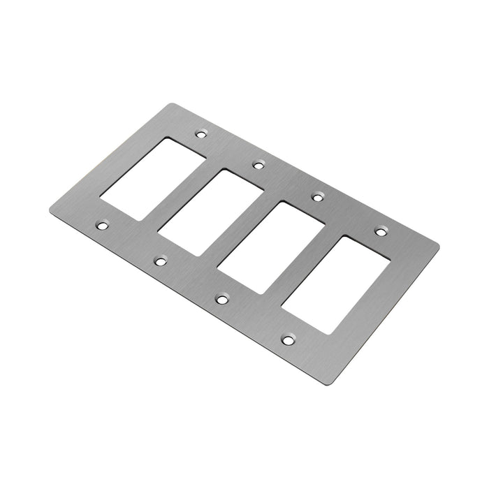 Wall Plate in Steel/Without Logo (4-Gang).
