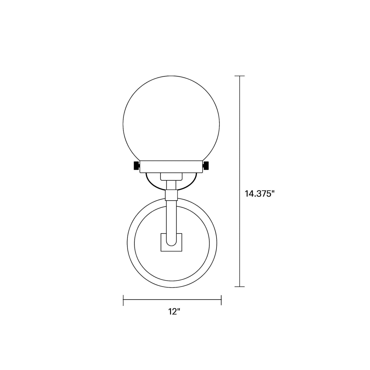 Cafe Bath Wall Light - line drawing.