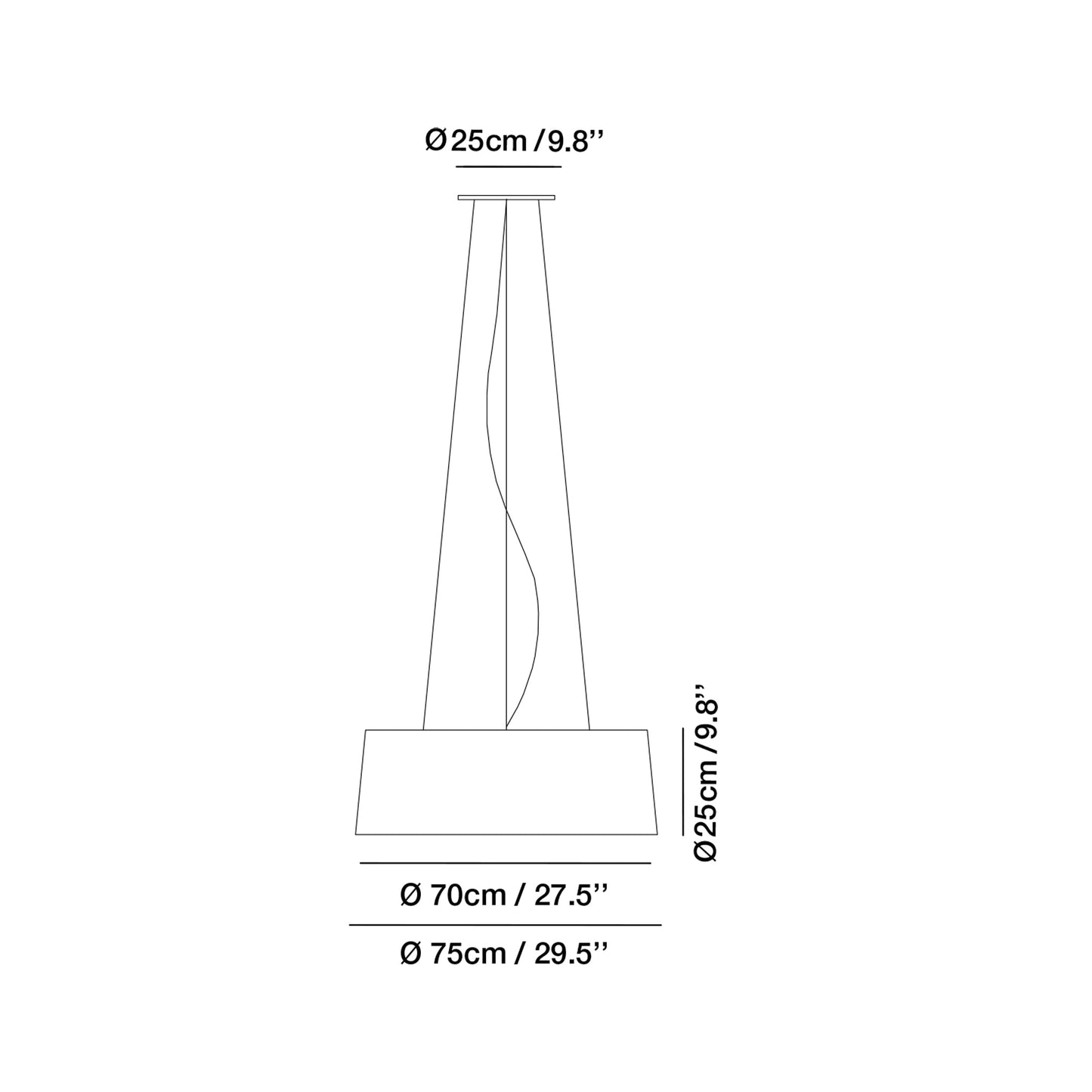 Aitana Pendant Light - line drawing.