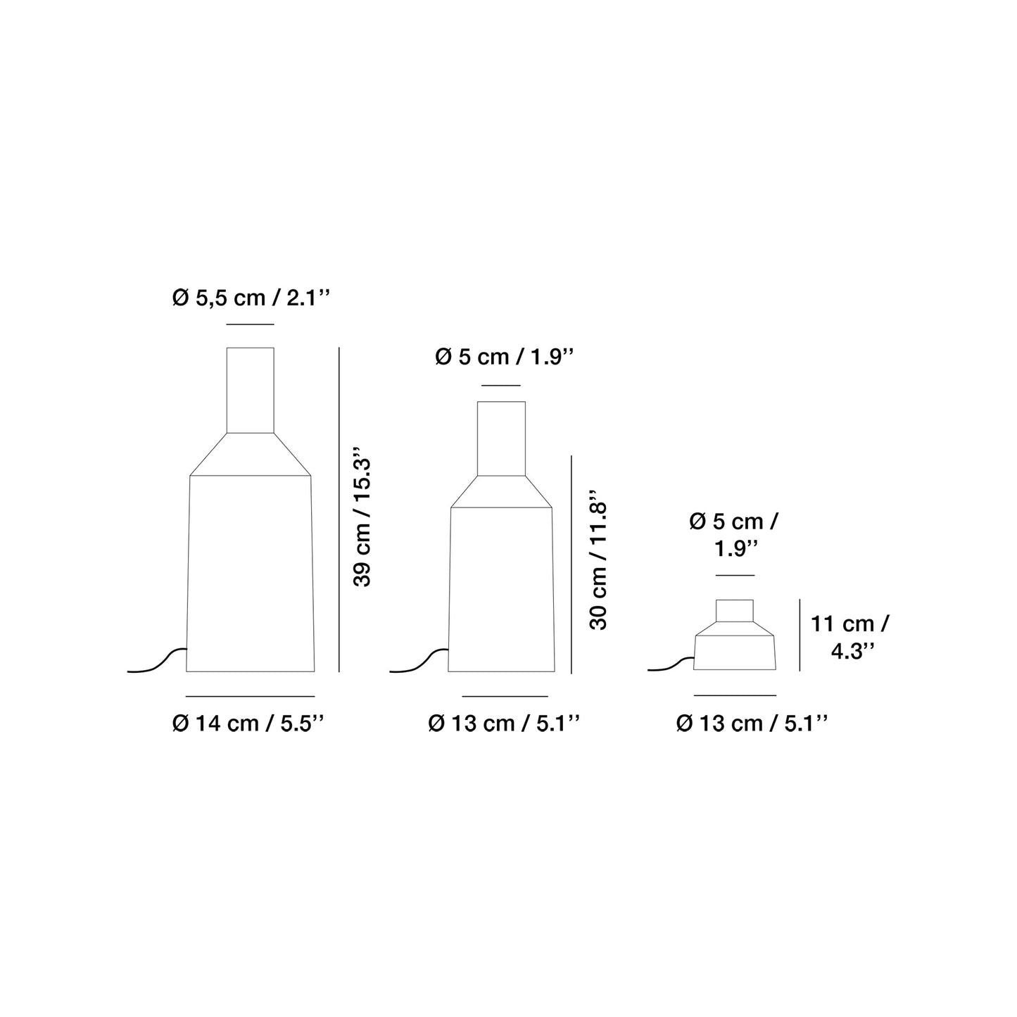 Alabast LED Table Lamp - line drawing.