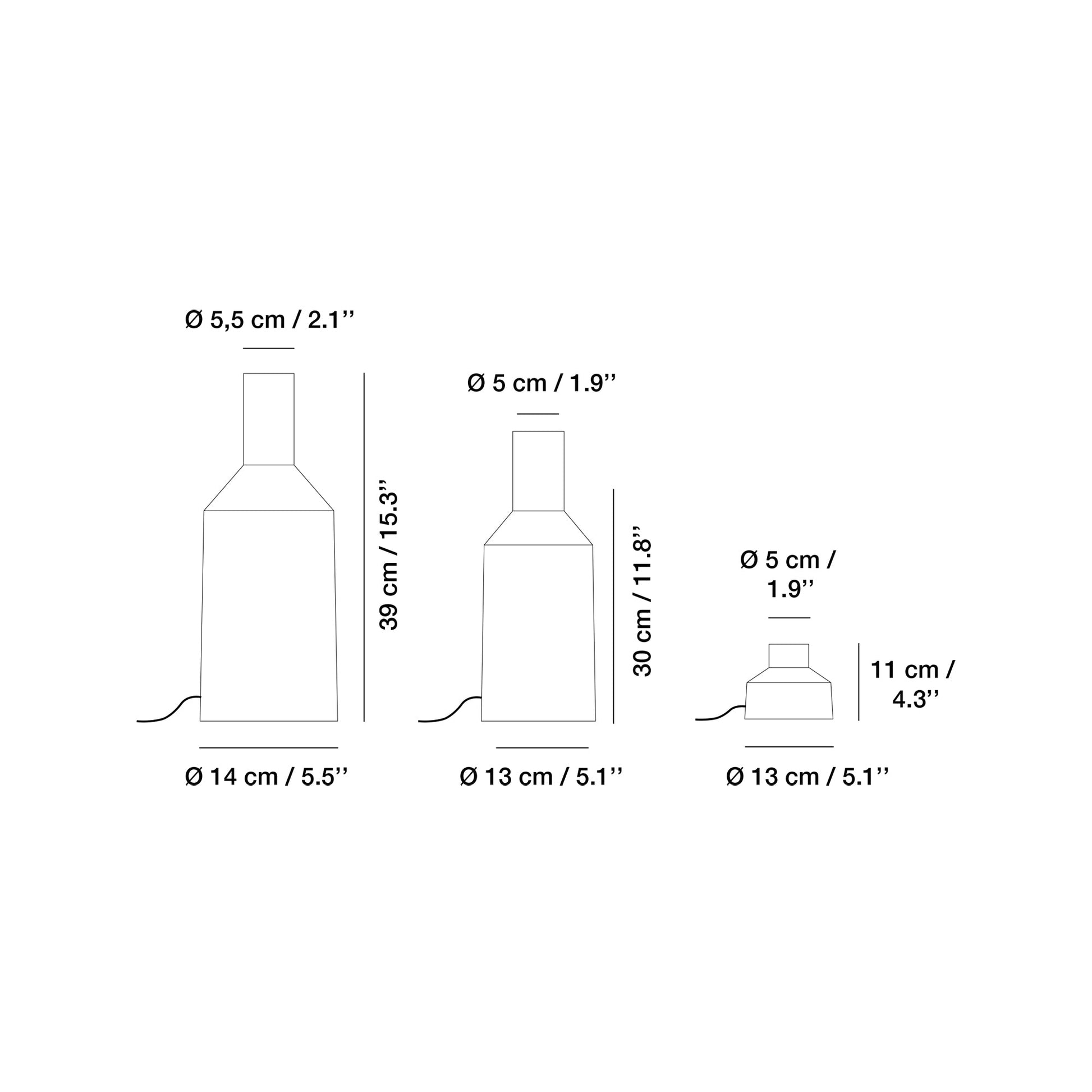 Alabast LED Table Lamp - line drawing.