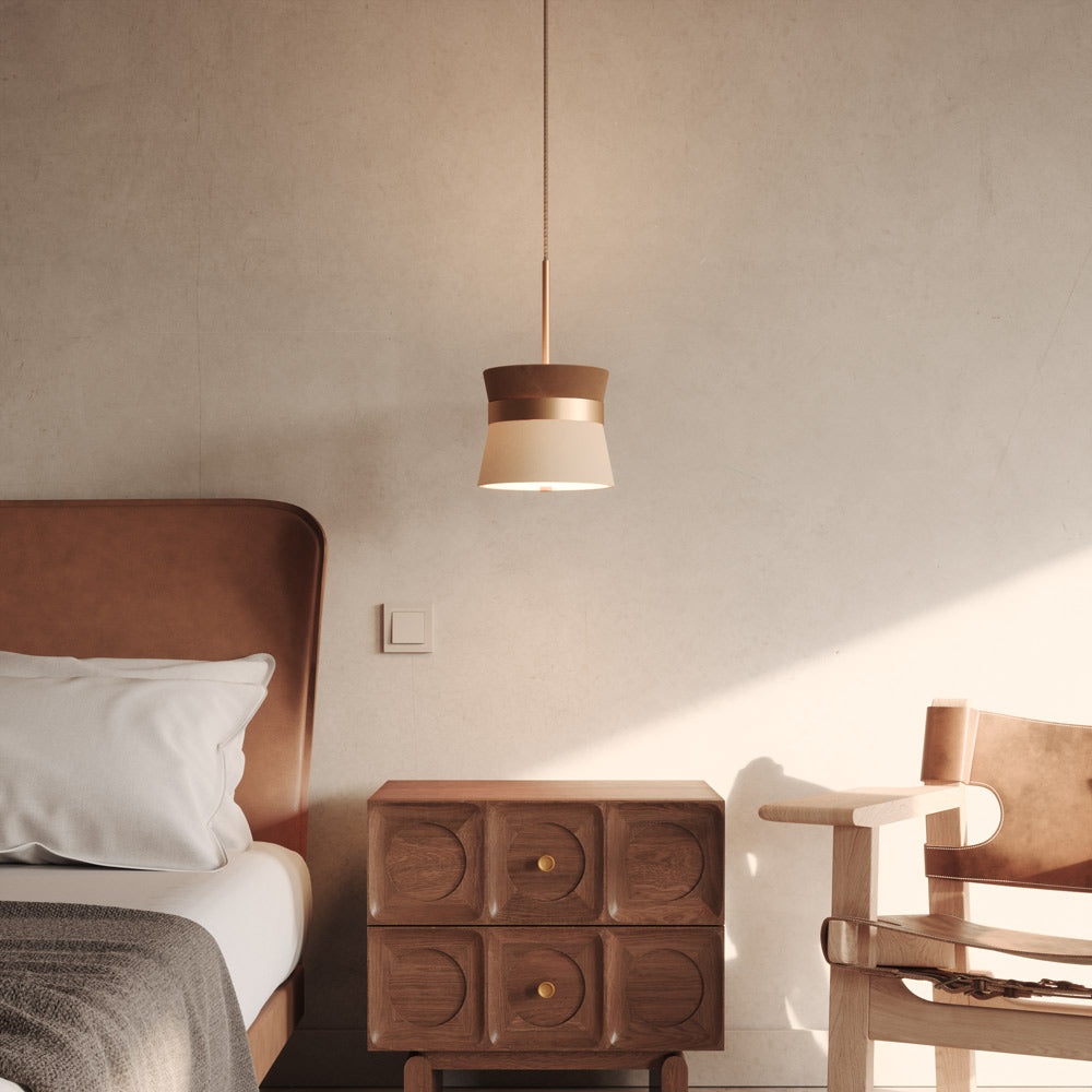 Caramelo Pendant Light in bedroom.