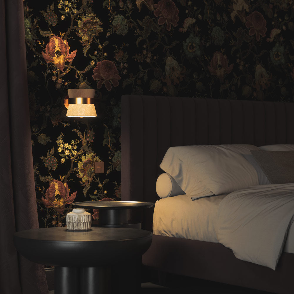 Caramelo Wall Light in bedroom.