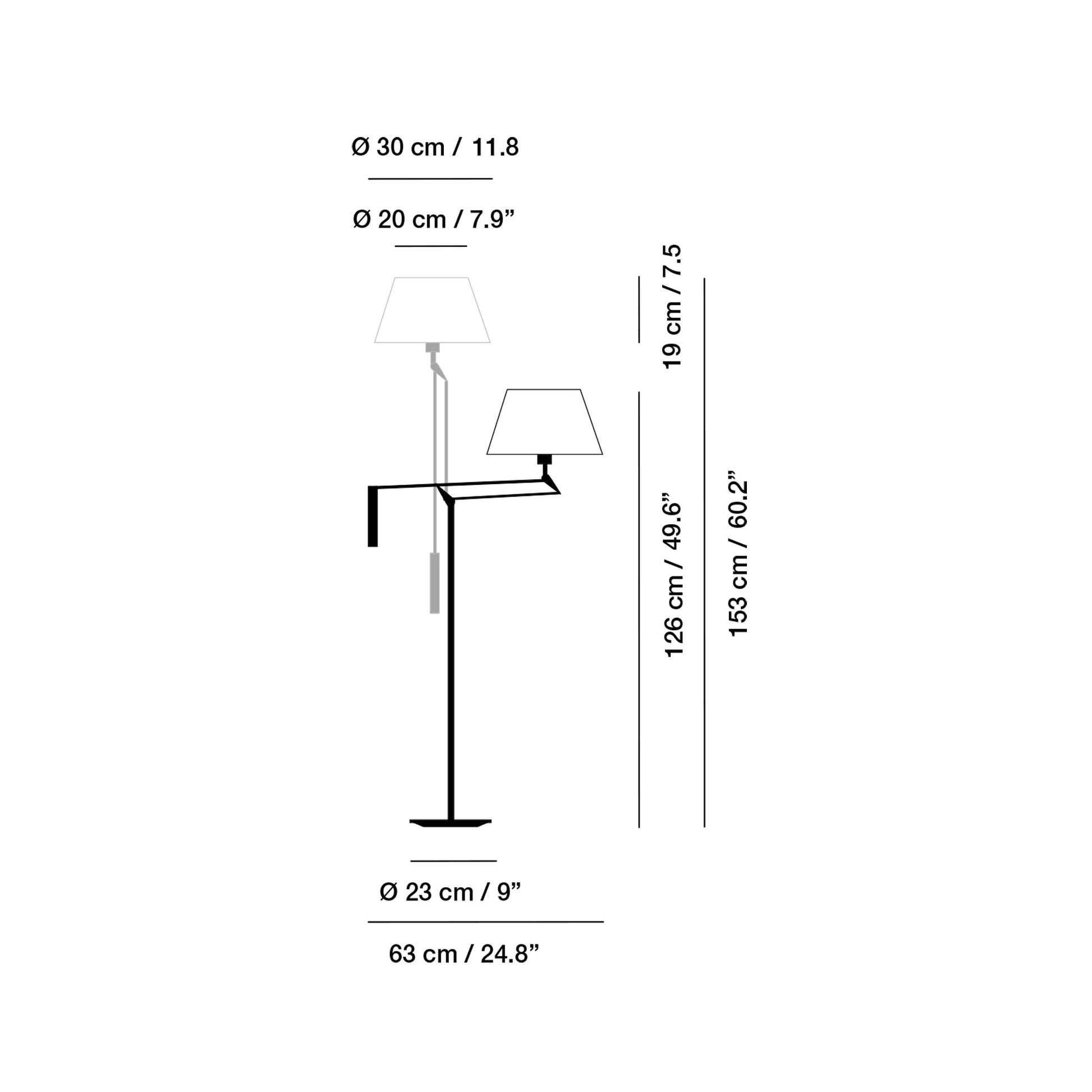 Galilea Floor Lamp - line drawing.