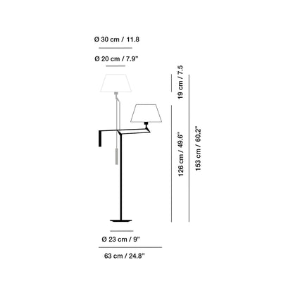 Galilea Floor Lamp - line drawing.