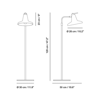 Garçon Floor Lamp - line drawing.