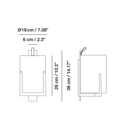 Greta Wall Light - line drawing.