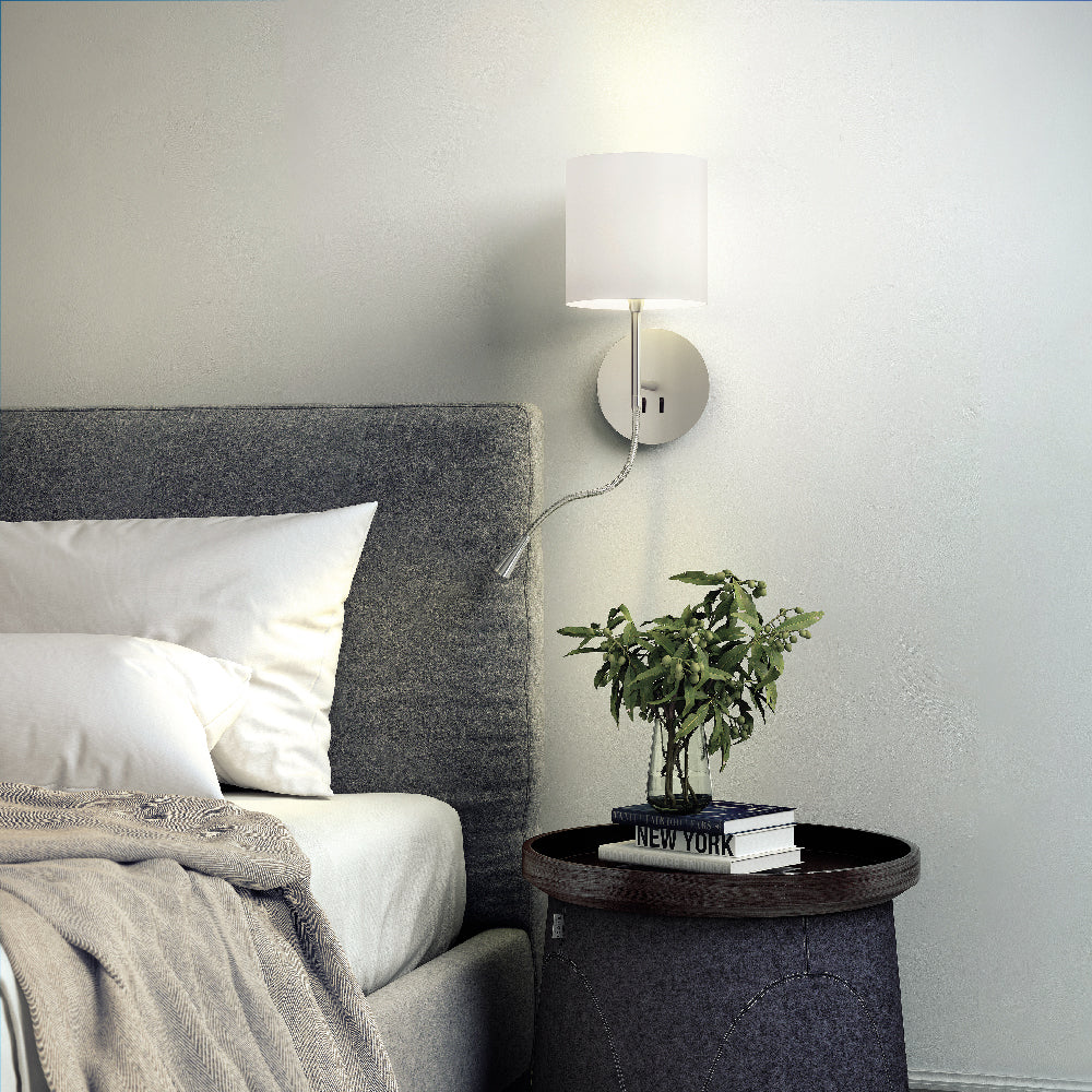 Hotel-Python LED Wall Light in bedroom.
