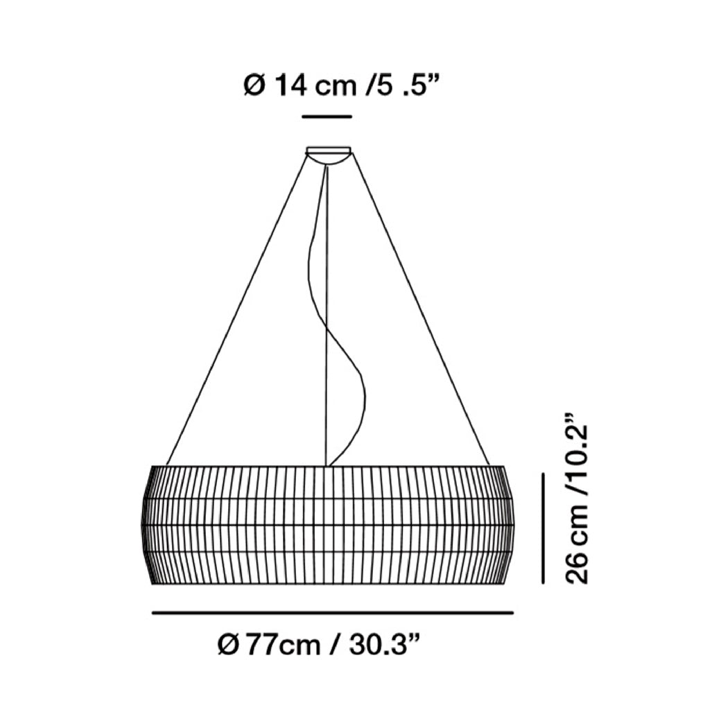 Isamu Pendant Light - line drawing.