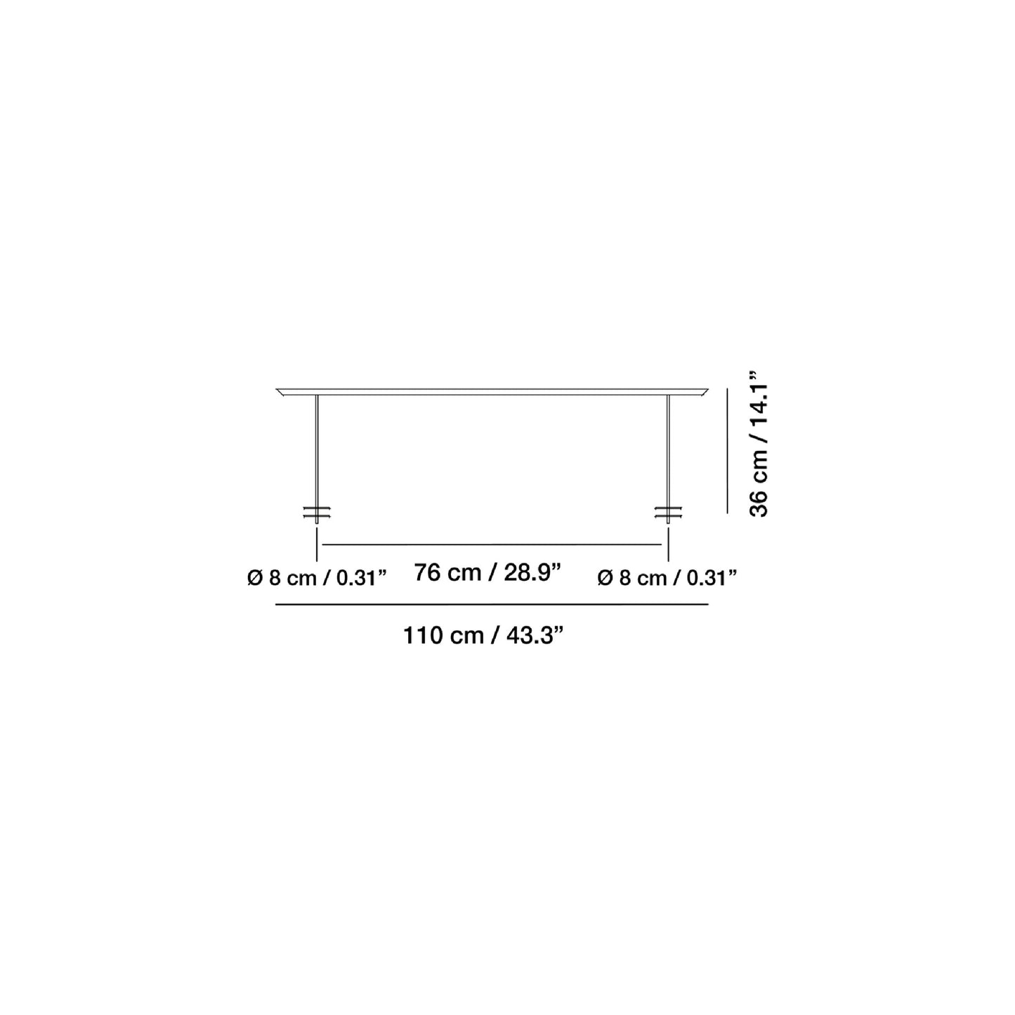 Lineal Biblo LED Table Lamp - line drawing.