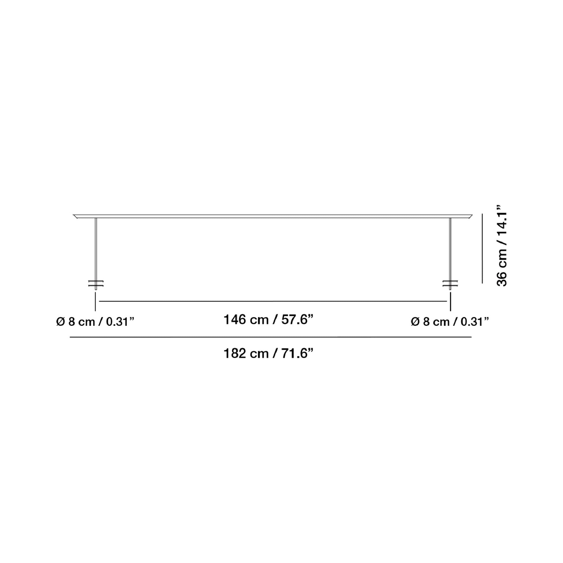 Lineal Biblo LED Table Lamp - line drawing.