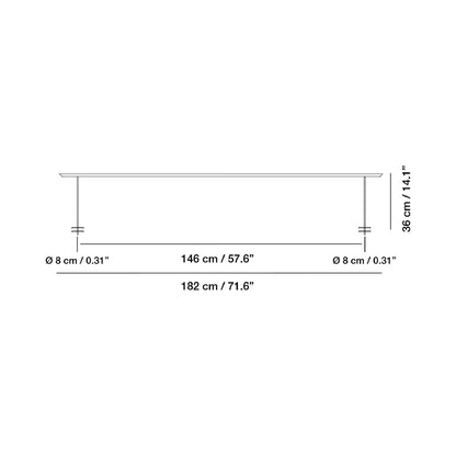 Lineal Biblo LED Table Lamp - line drawing.