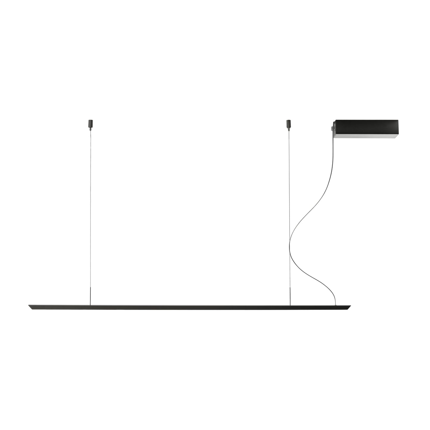 Lineal LED Pendant Light in Matt Nickel (Medium).