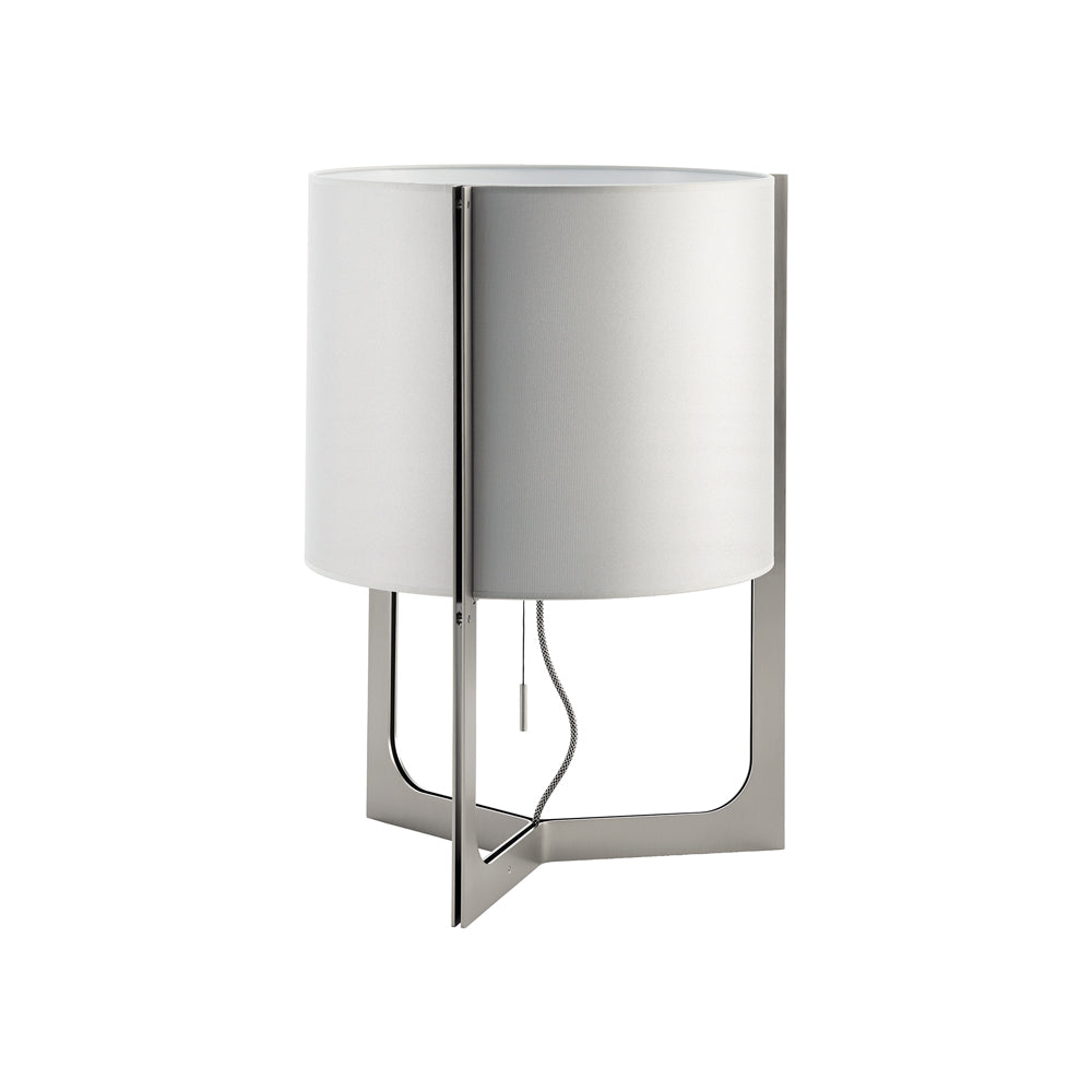 Nirvana Table Lamp in Matt Nickel (Metallic Grey Shade) (Small).