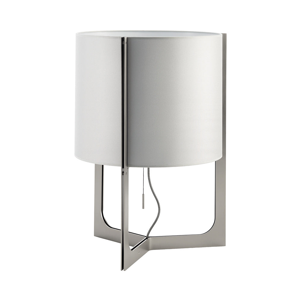 Nirvana Table Lamp in Matt Nickel (Metallic Grey Shade) (Medium).
