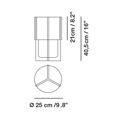 Nirvana Table Lamp - line drawing.