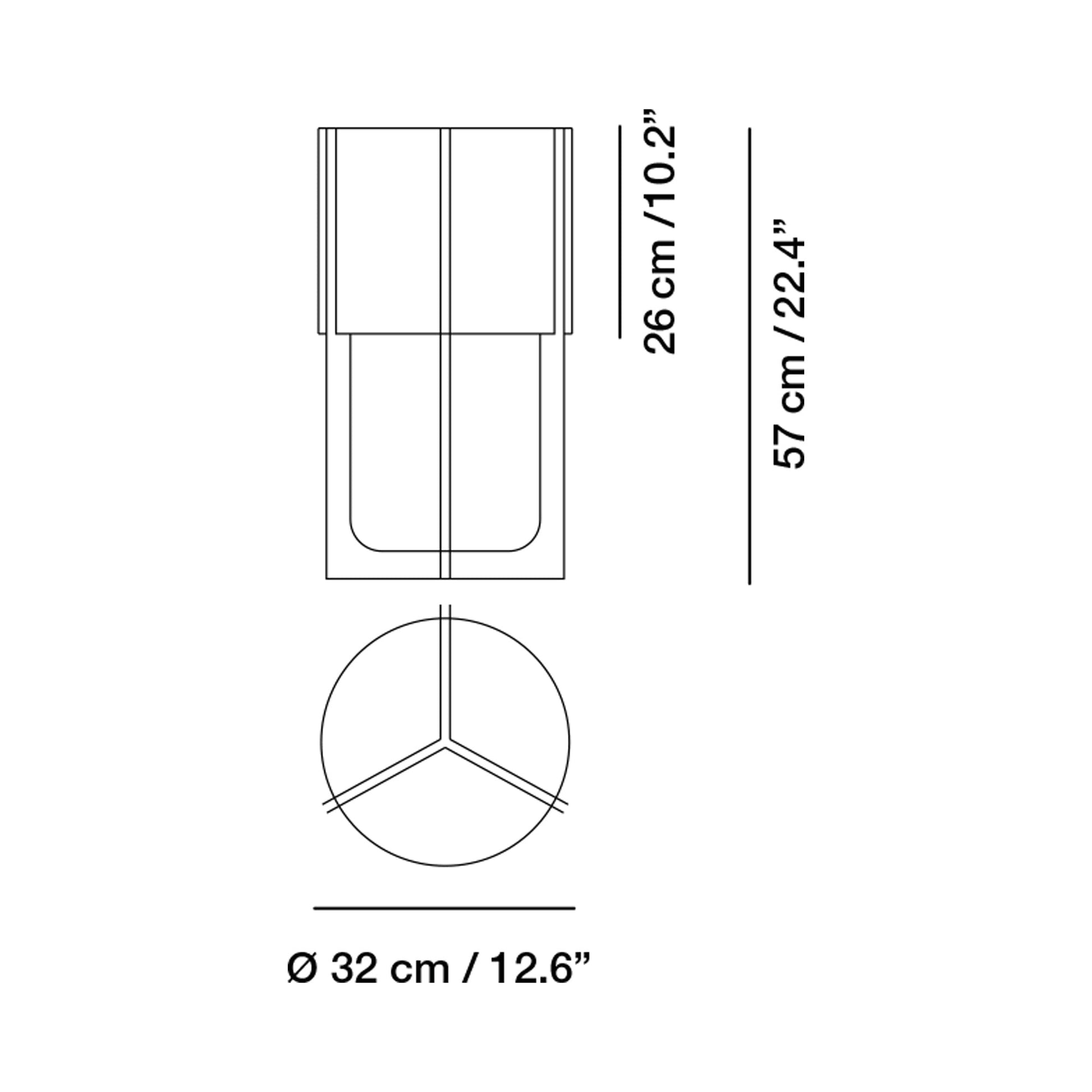 Nirvana Table Lamp - line drawing.
