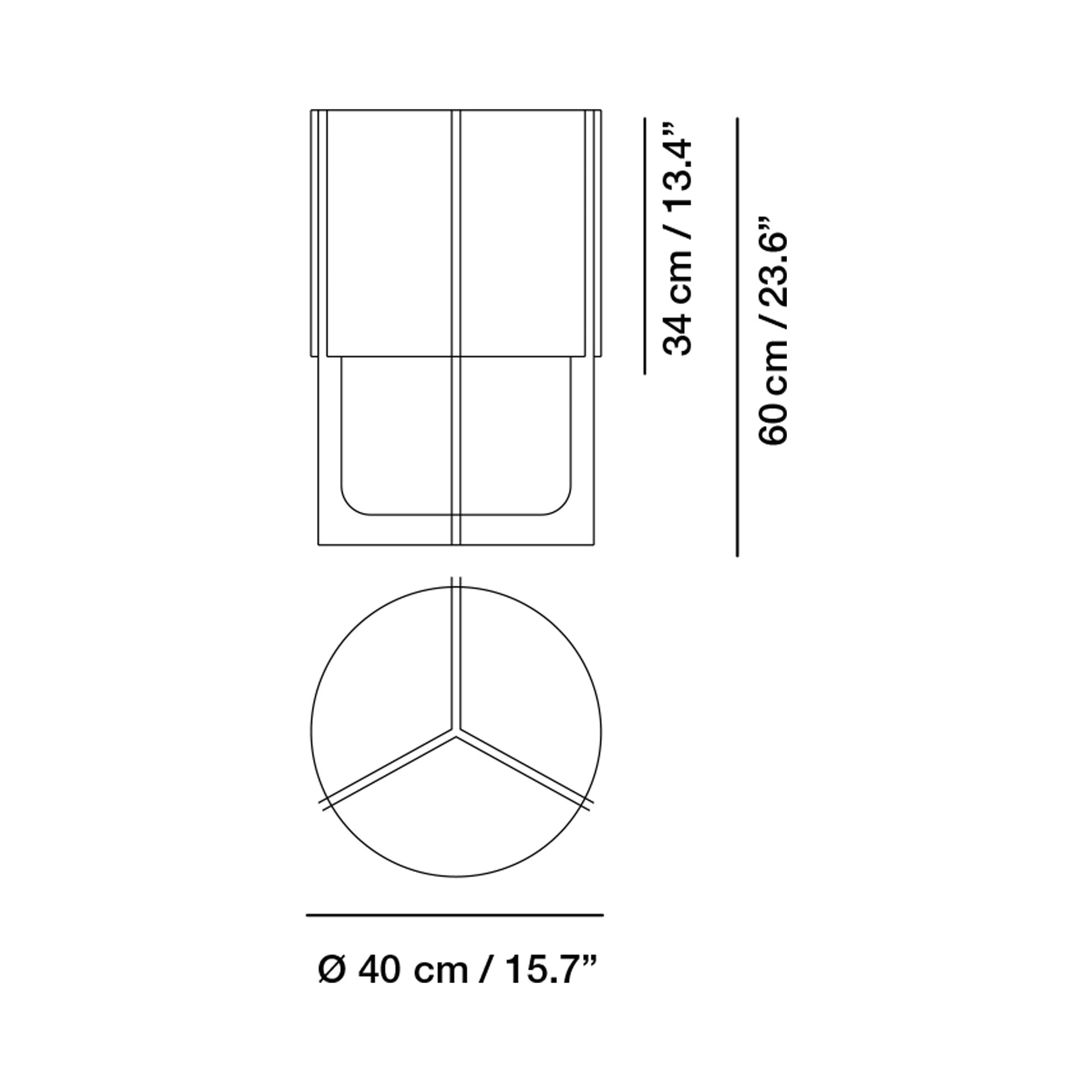Nirvana Table Lamp - line drawing.