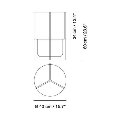 Nirvana Table Lamp - line drawing.