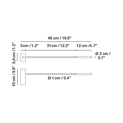 Oliver LED Wall Light - line drawing.
