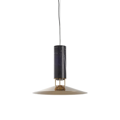 Rebound Pendant Light in Black/Brass Shade.