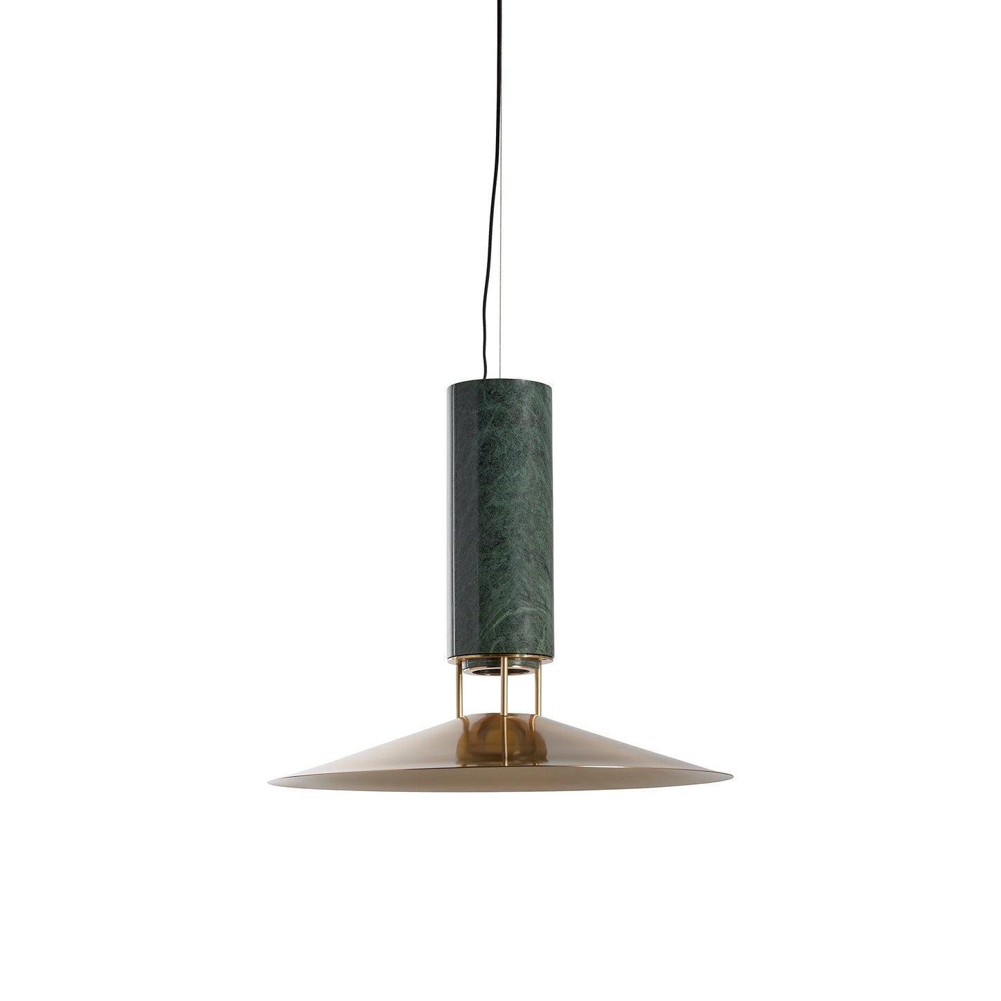 Rebound Pendant Light in Green/Brass Shade.