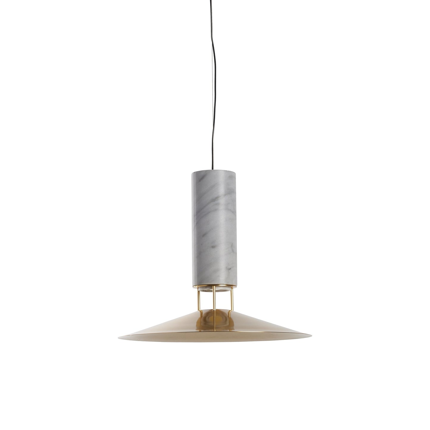Rebound Pendant Light in White/Brass Shade.