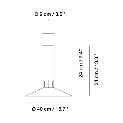 Rebound Pendant Light - line drawing.