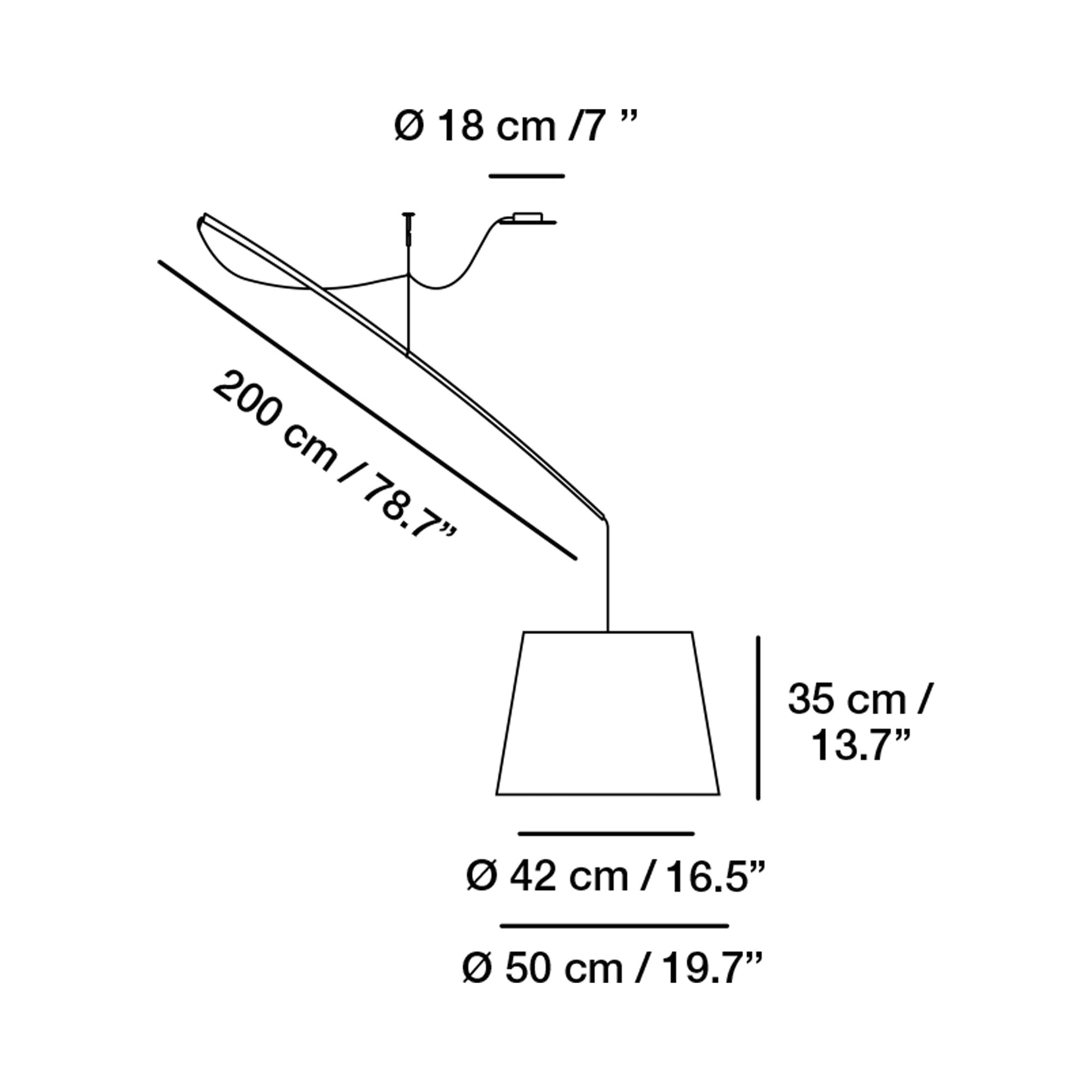 Robinson Pendant Light - line drawing.