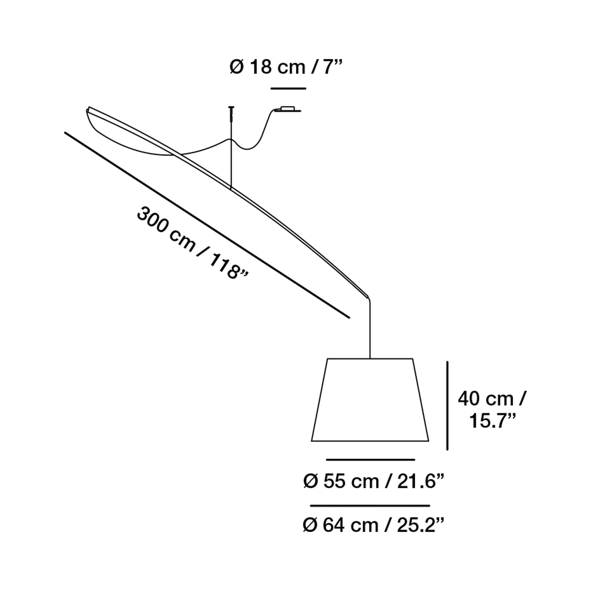 Robinson Pendant Light - line drawing.