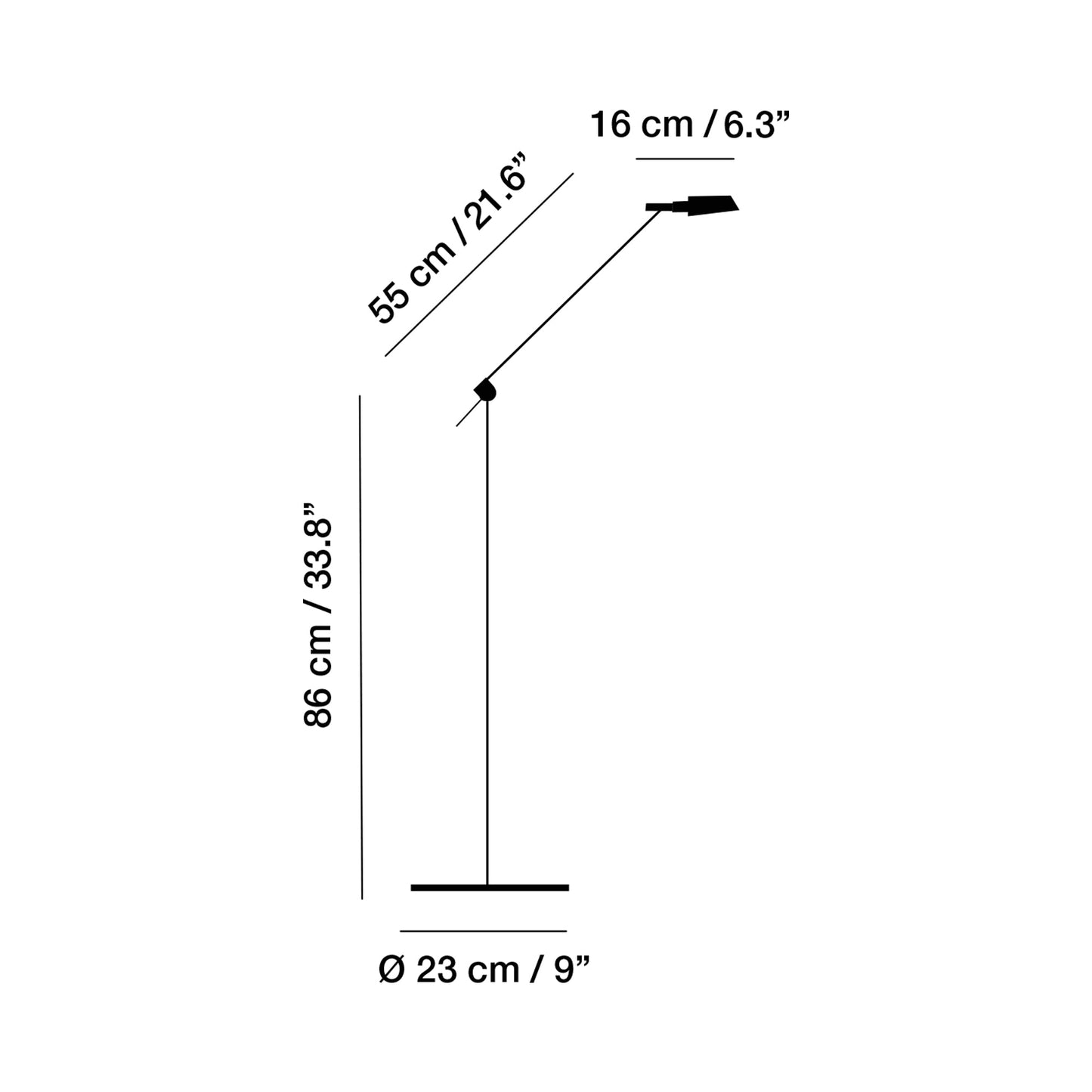 Tema LED Floor Lamp - line drawing.