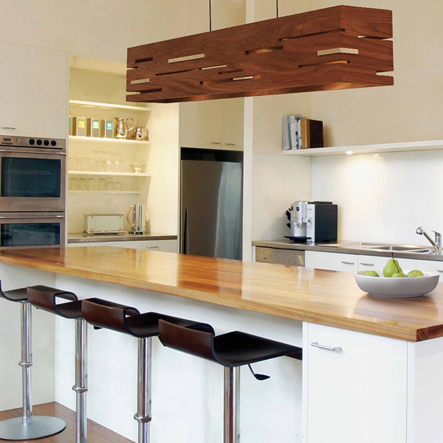 Aeris LED Linear Pendant Light in kitchen.