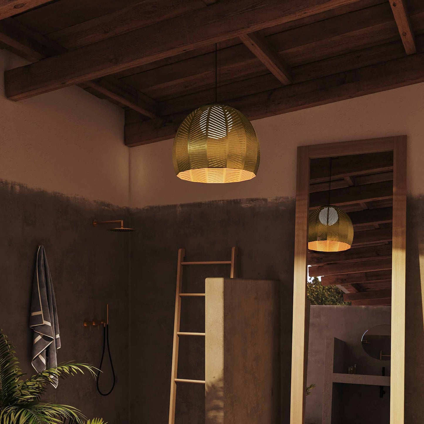 Amicus LED Pendant Light in bathroom.