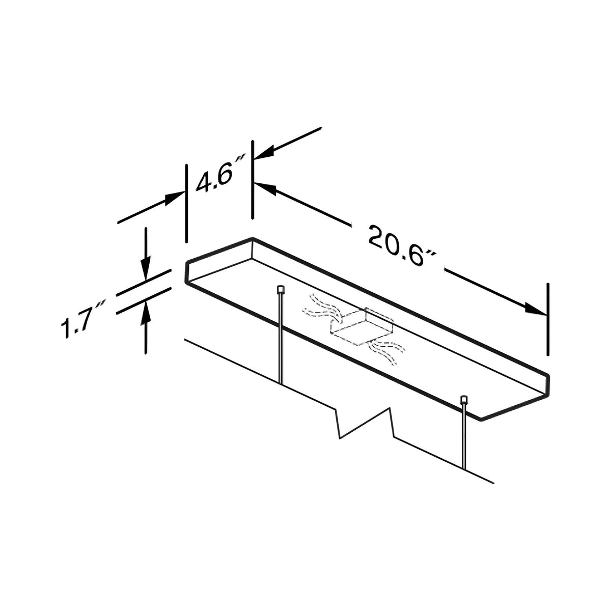 Camur Wide Linear Canopy Cover - line drawing.